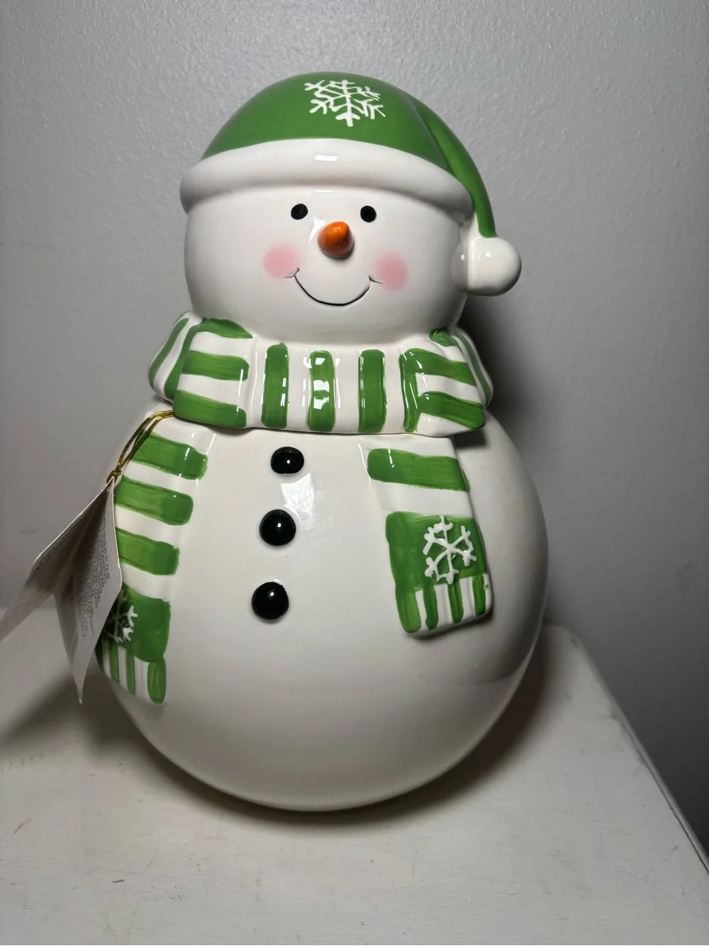 CIB Ceramic Snowman Cookie Jar